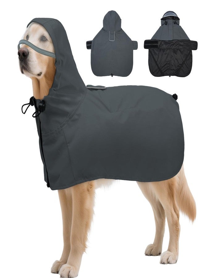 دينتران معطف مطري شديد التحمل للكلاب من دينترون مزود بغطاء رأس، مناسب للكلاب من فصيلة الراعي الألماني والمالاموت الألاسكي - حماية من جميع الأحوال الجوية للمشي لمسافات طويلة والصيد والأيام العاصفة - درزات معززة، مقاس XXXL - Image 1